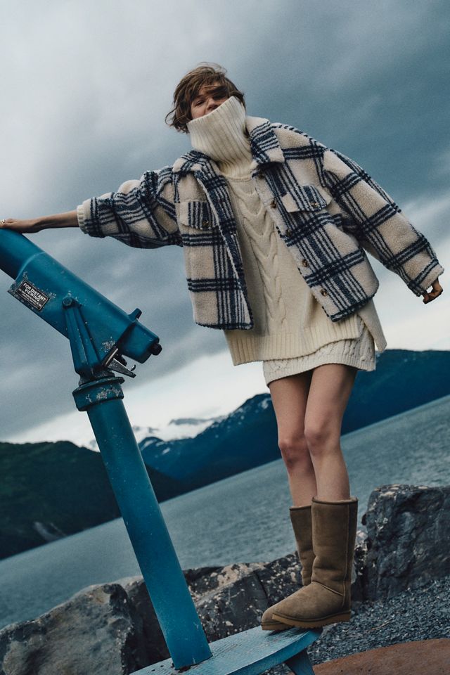 Pilcro Plaid Sherpa Shacket #3