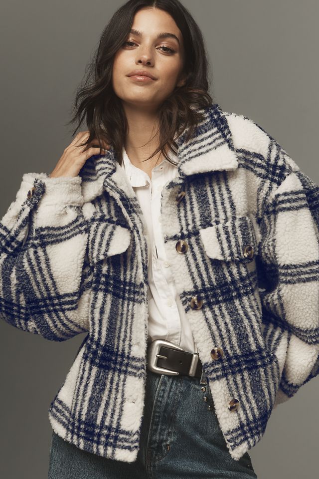 Pilcro Plaid Sherpa Shacket #4