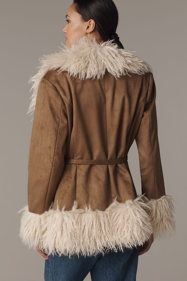 Maeve Belted Faux-Fur Coat #2