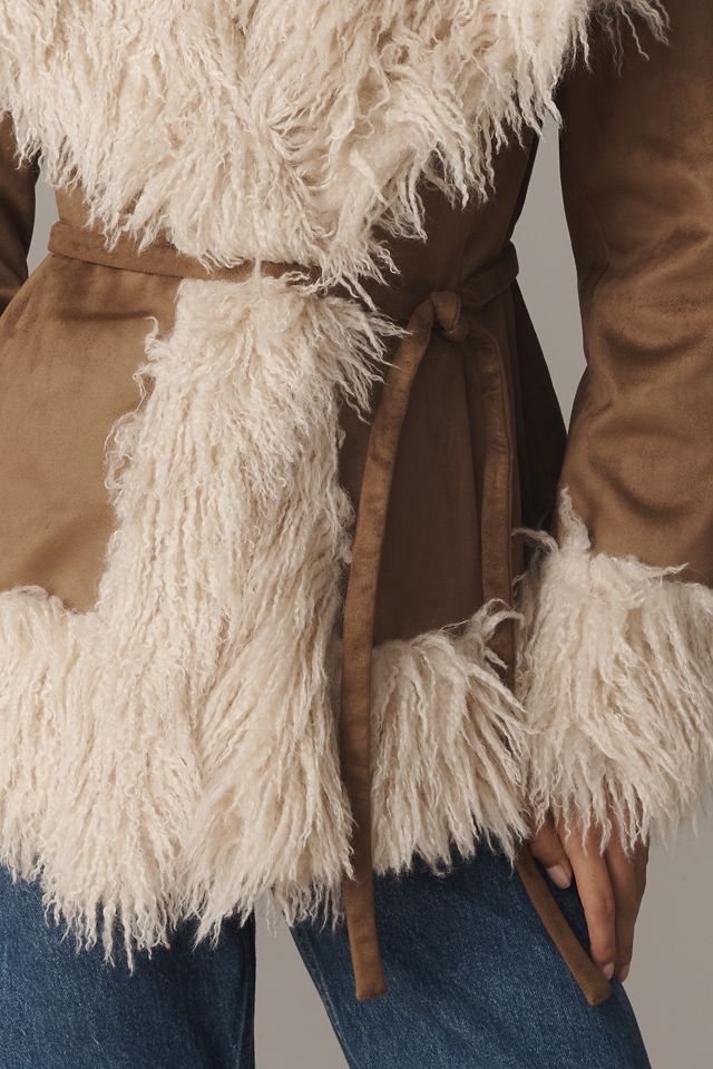 Maeve Belted Faux-Fur Coat #4