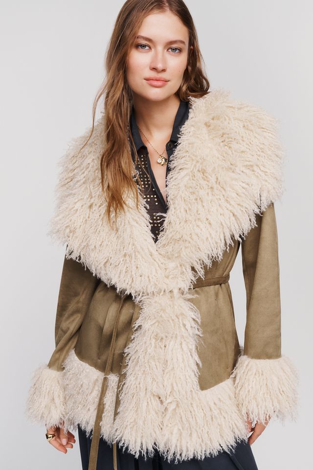 Maeve Belted Faux Fur Coat #2