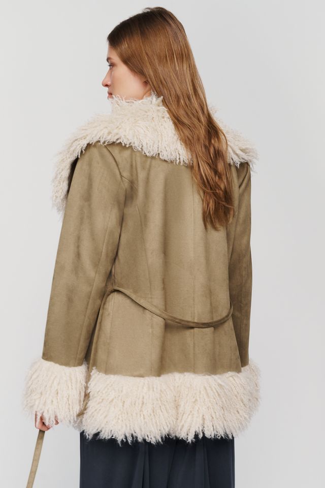 Maeve Belted Faux Fur Coat #3