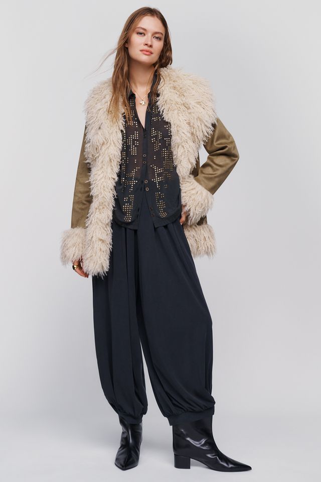 Maeve Belted Faux Fur Coat #4