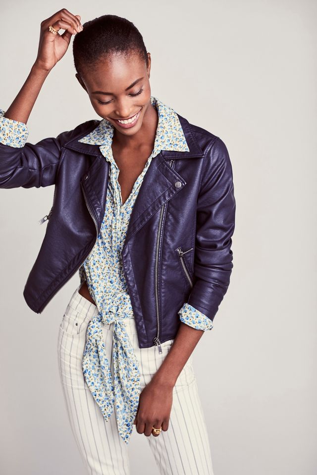 Anthropologie vegan leather on sale jacket