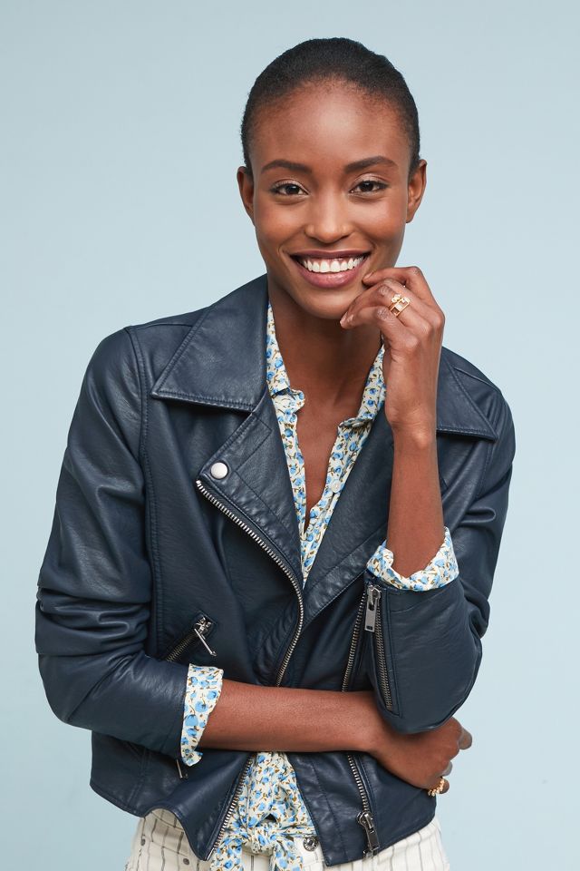 By Anthropologie Faux Leather Moto Jacket