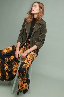 anthropologie green suede jacket