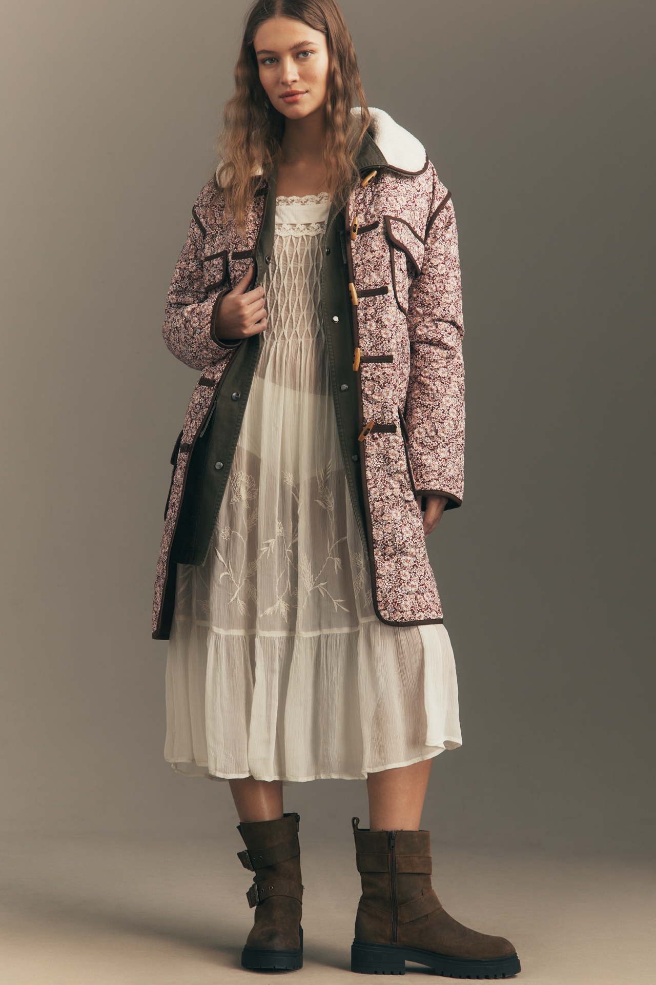 For Love & Lemons Marlene Floral Quilted Chore Coat