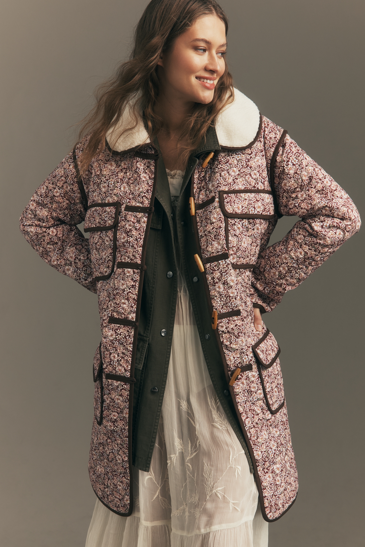 For Love & Lemons Marlene Floral Quilted Chore Coat
