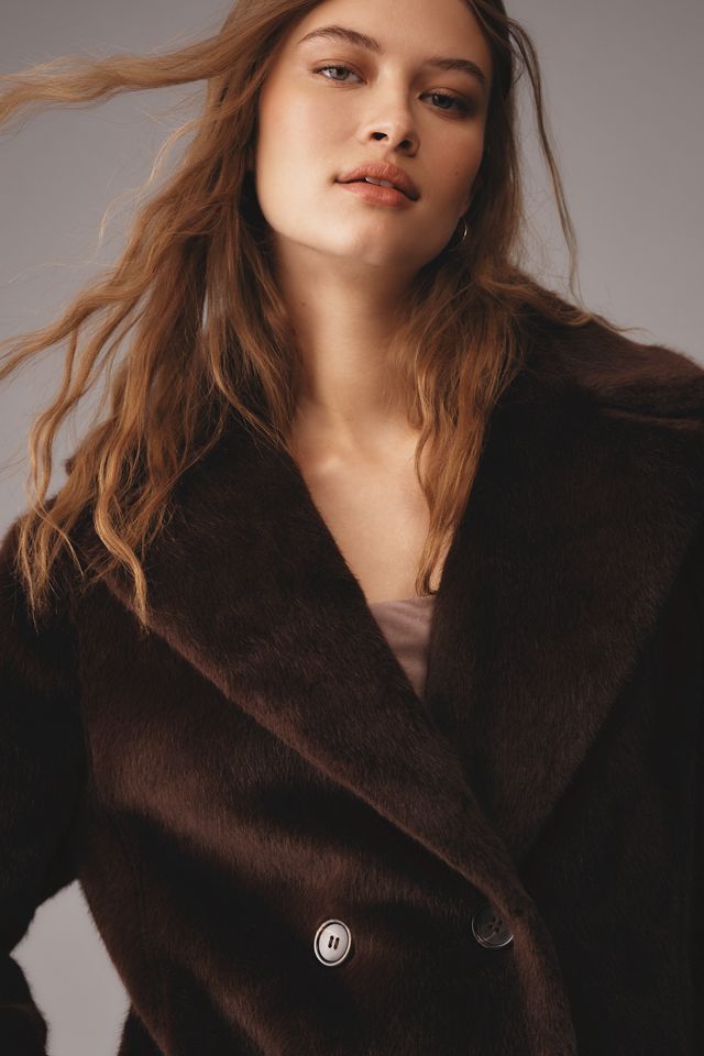 Lamarque Camille Faux-Shearling Reversible Coat | Anthropologie