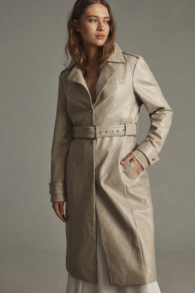 Lamarque Katija Convertible Faux-Leather Trench Coat #1