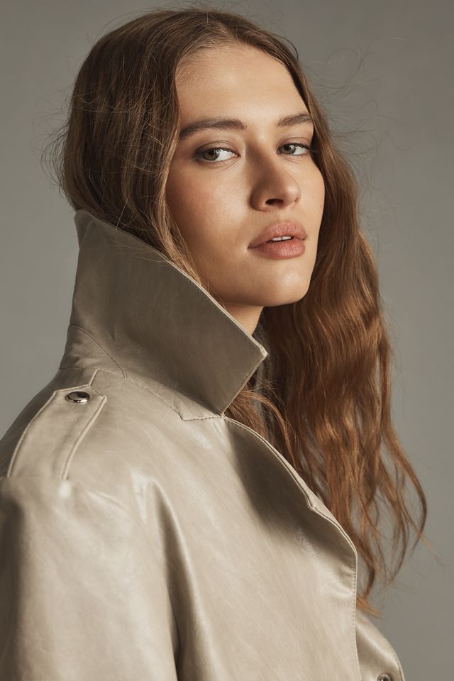 Lamarque Katija Convertible Faux-Leather Trench Coat #4