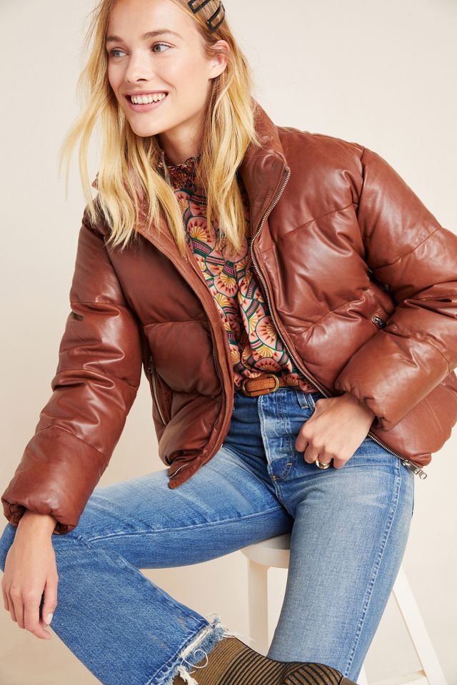 Lamarque iris leather 2025 puffer jacket