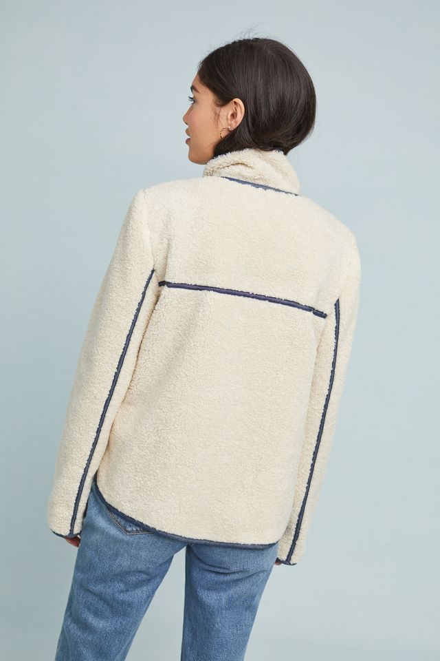 Anthropologie piped 2025 sherpa jacket