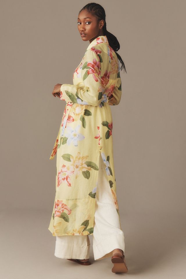 Maeve Sheer Printed Trench Coat #1