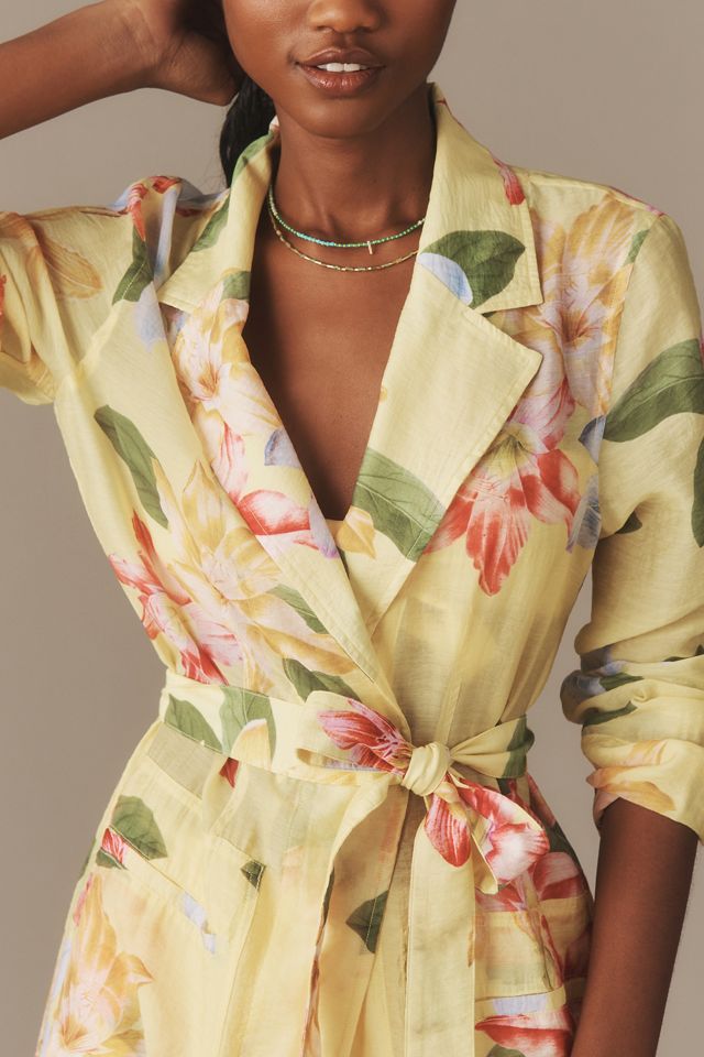 Maeve Sheer Printed Trench Coat #2