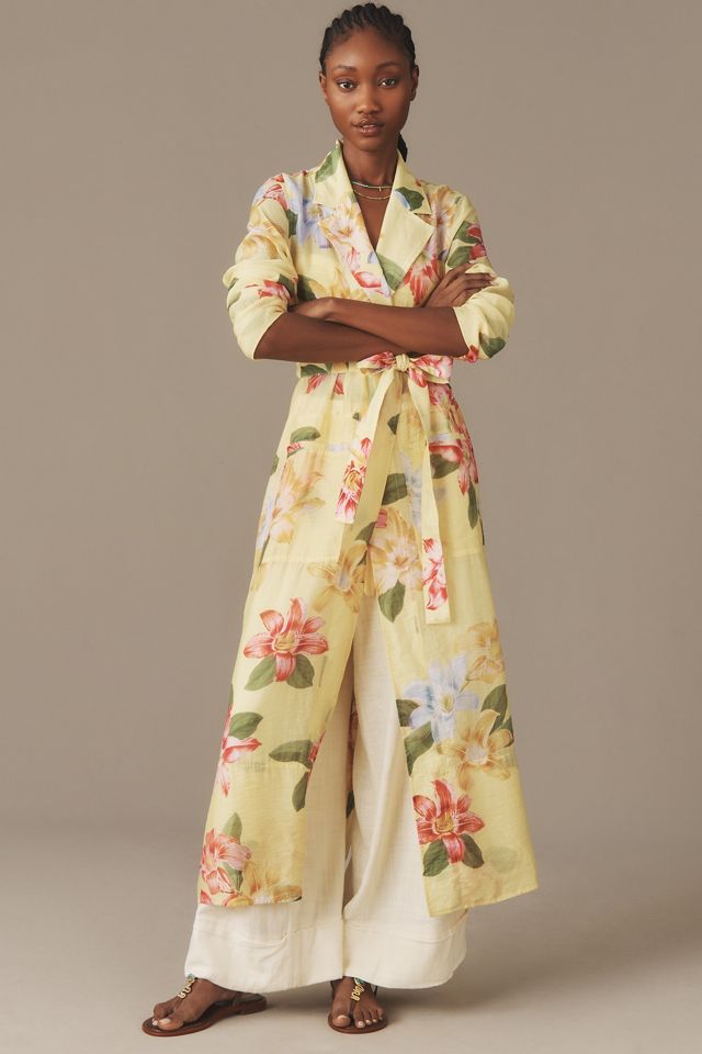 Maeve Sheer Printed Trench Coat #3