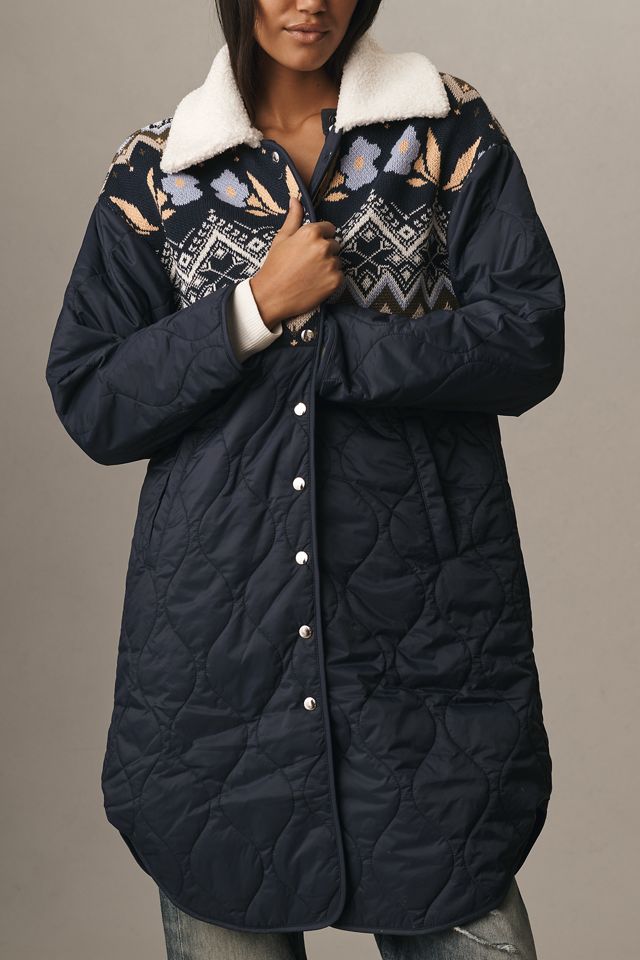 By Anthropologie Fairisle Mix Liner Jacket #1