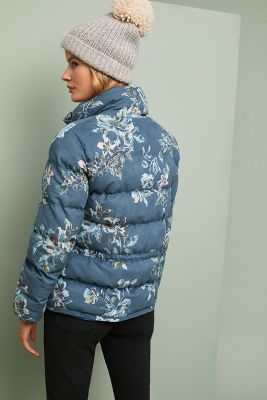 floral puffer coat anthropologie