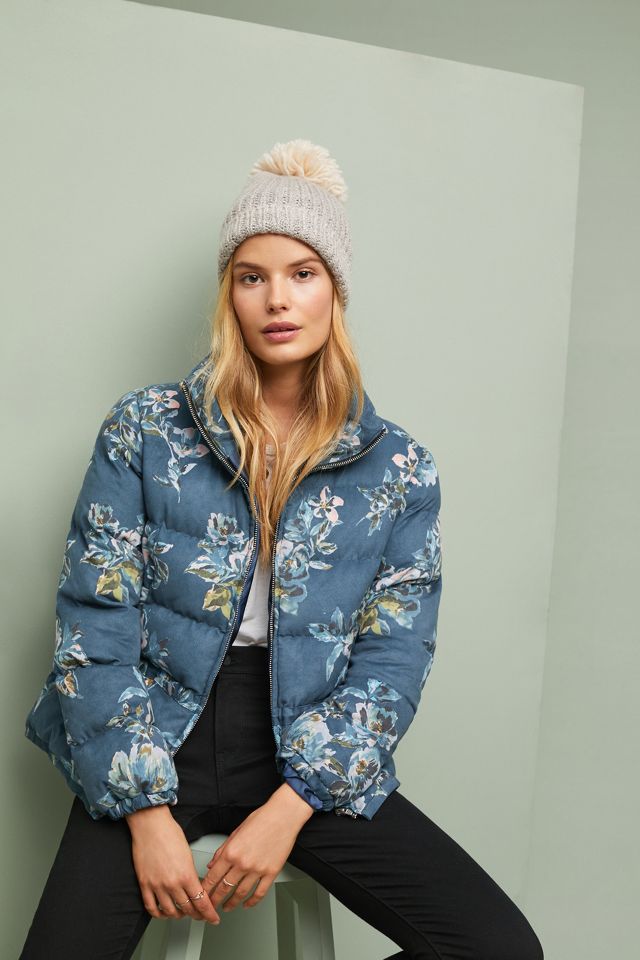 Floral puffer store coat anthropologie