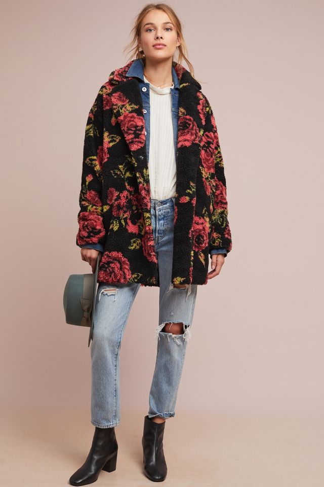 Anthropologie winter roses on sale coat