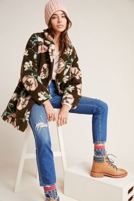 floral teddy coat