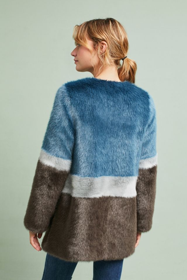 Colorblocked Faux Fur Coat #2