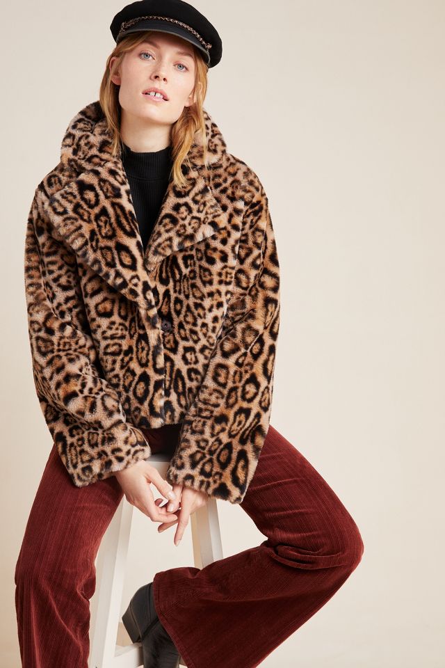 Anthropologie faux fur clearance coat