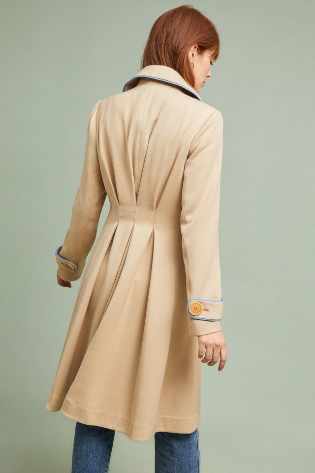 Anthropologie piped 2025 trench coat