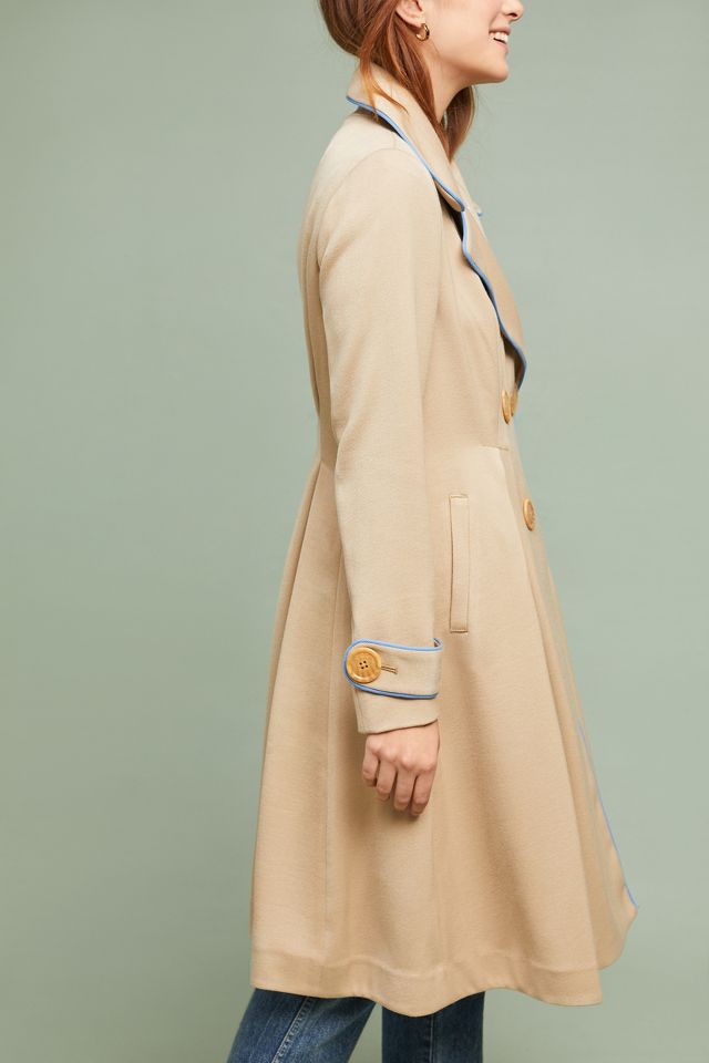 Anthropologie piped shop trench coat