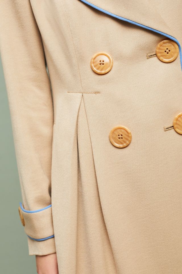 Anthropologie piped 2025 trench coat