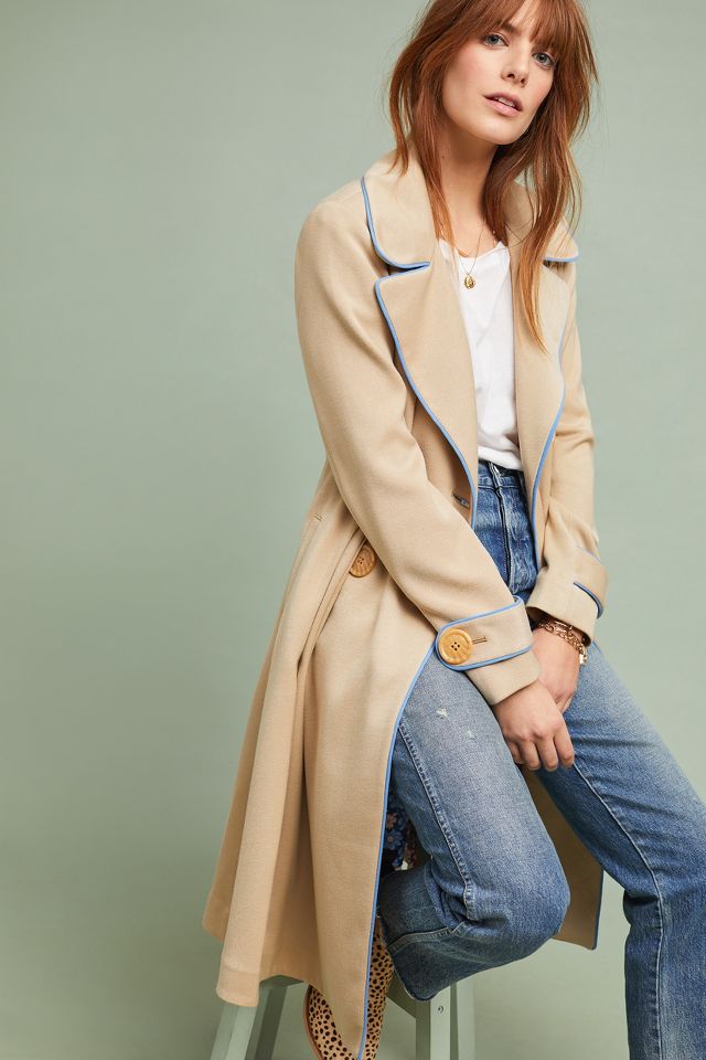 Piped Trench Coat