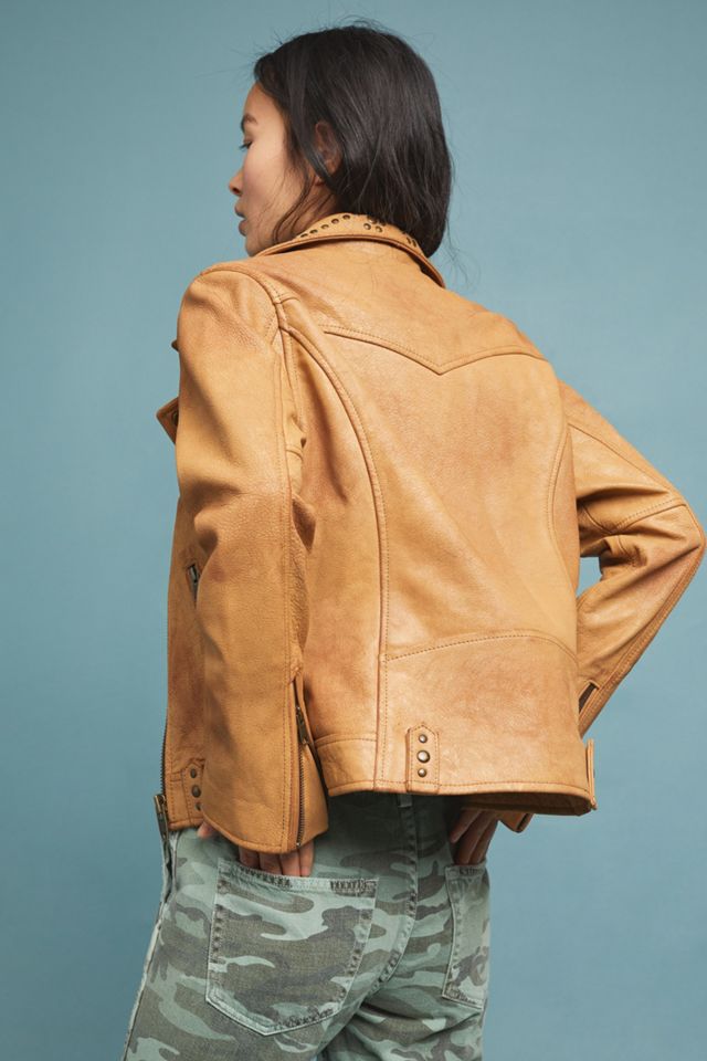 Frye The Biker Studs Leather Moto Jacket #1