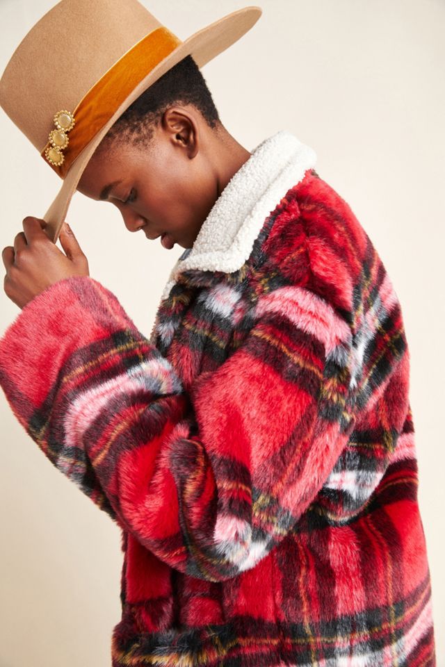 Sanctuary Sherpa-Lined Plaid Coat #4