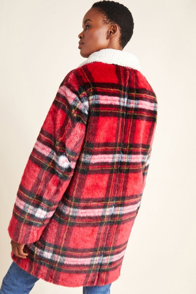 Sanctuary Sherpa-Lined Plaid Coat #5