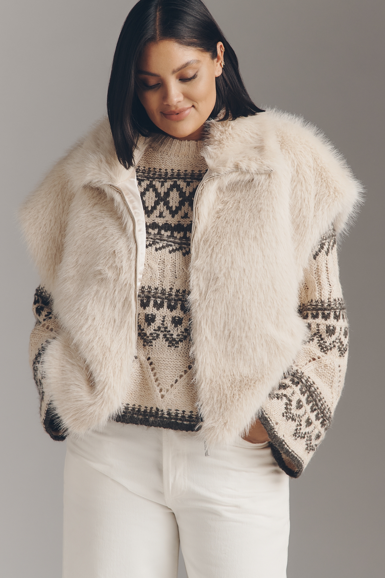 Sanctuary Plus Silky Faux Fur Vest