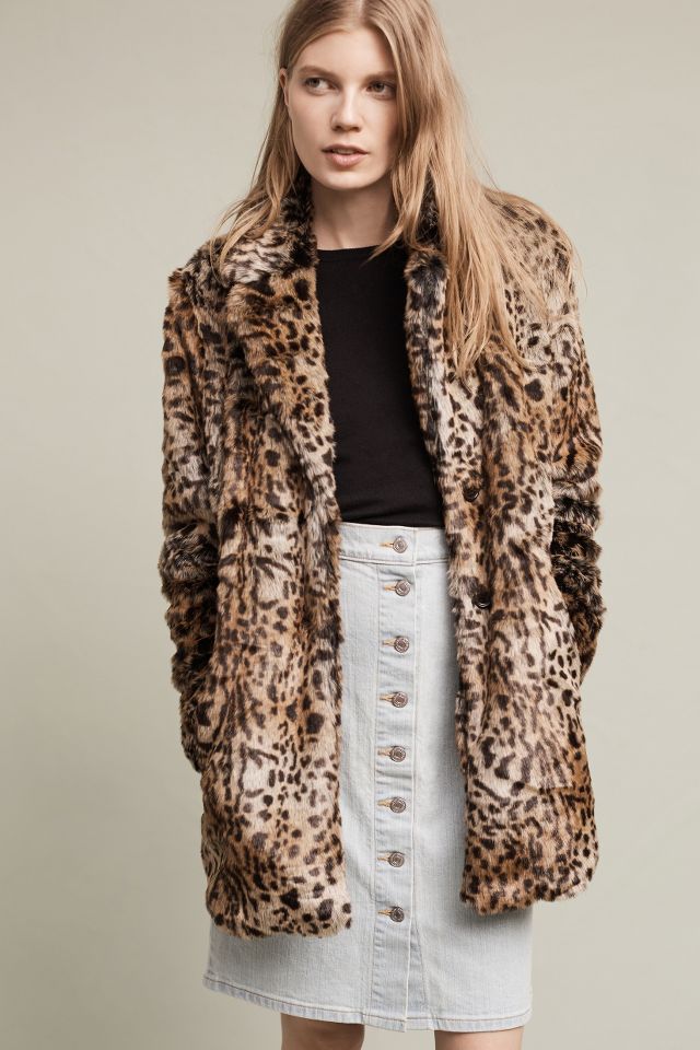 Kate Faux-Fur Leopard Coat | Anthropologie