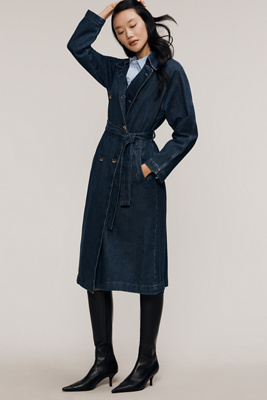 Denim Trench Coat Jacket