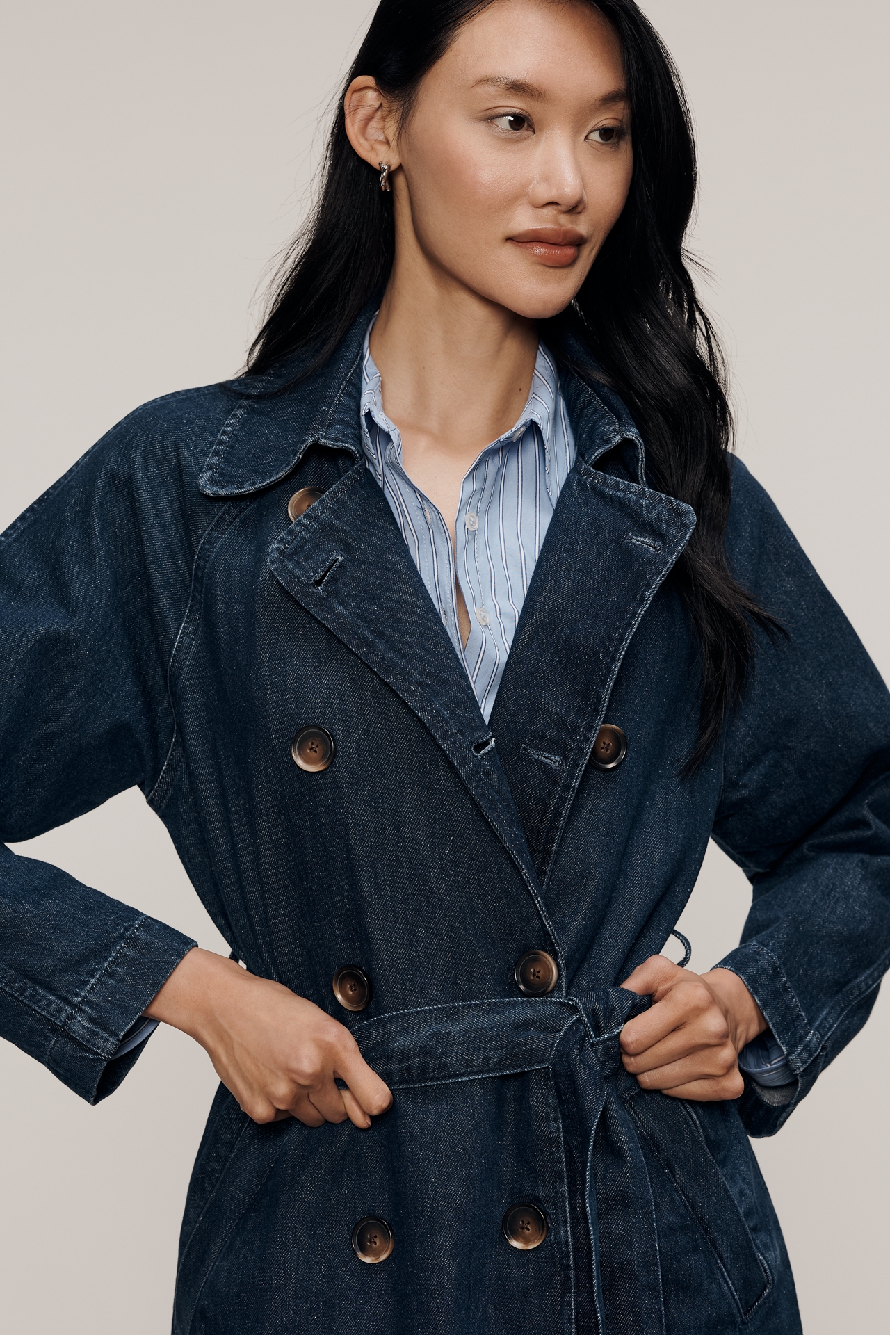 Pilcro Denim Trench Coat