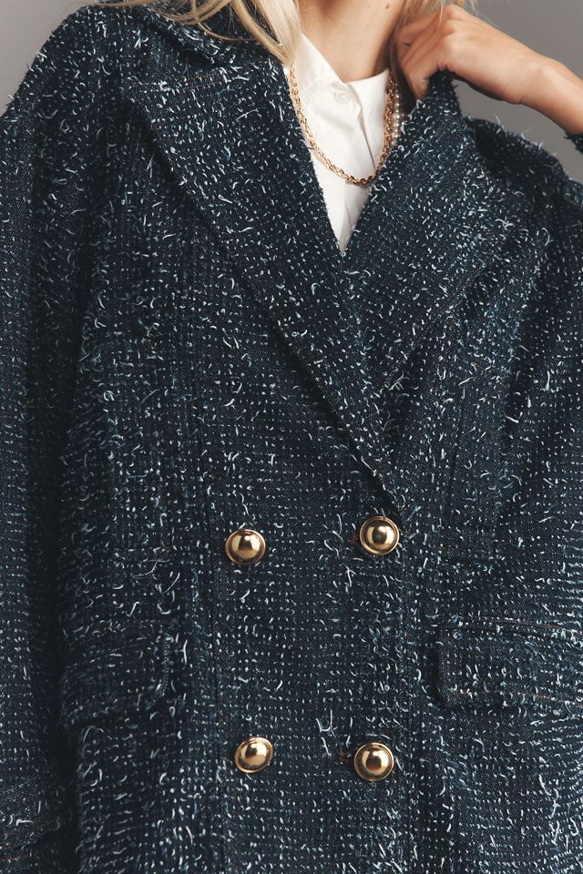 Maeve Needle-Punched Denim Blazer #1