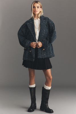 Maeve Needle-Punched Denim Blazer