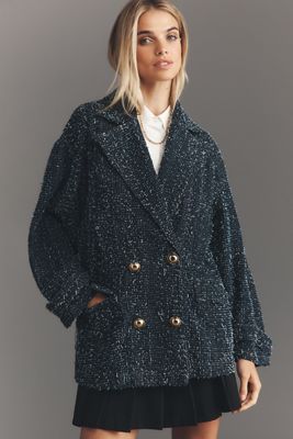 Maeve Needle-Punched Denim Blazer