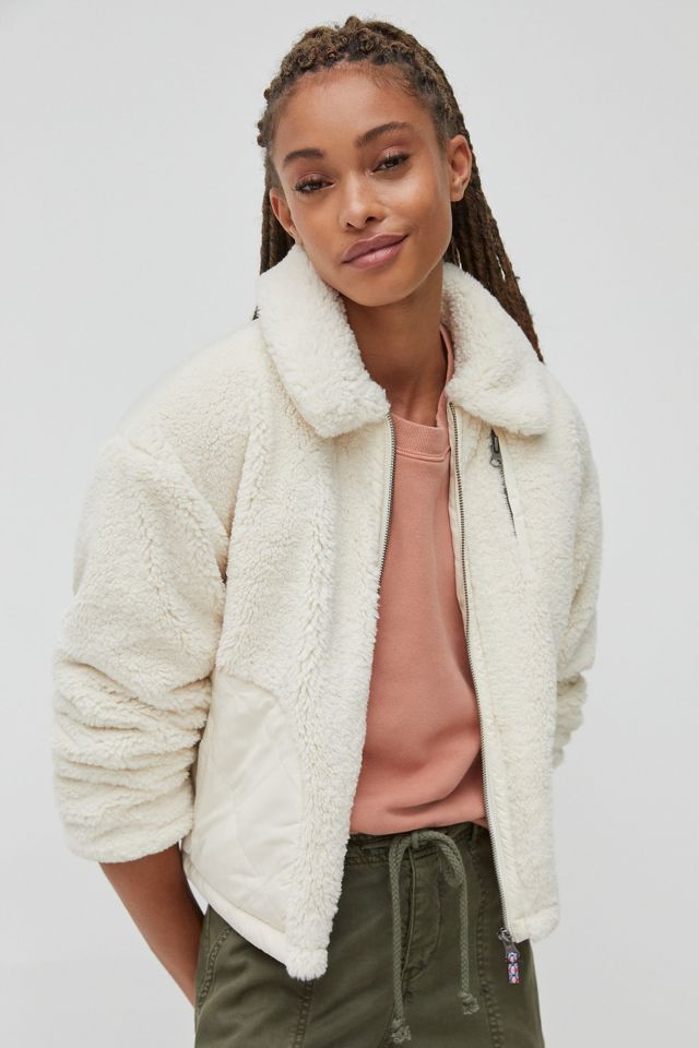 Anthropologie piped 2024 sherpa jacket