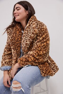 anthropologie faux fur jacket