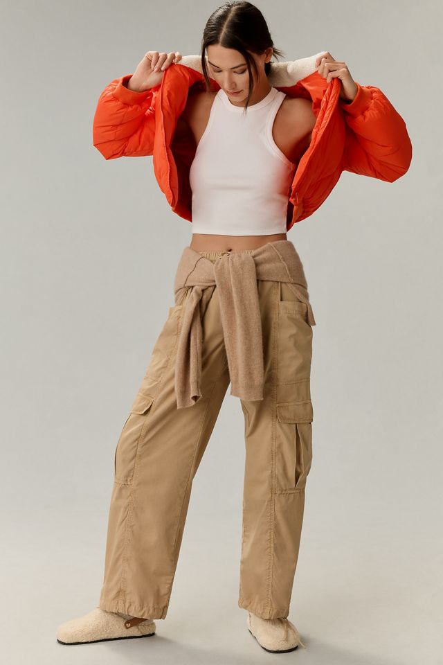 Maeve Sherpa Collar Cropped Puffer Jacket #2