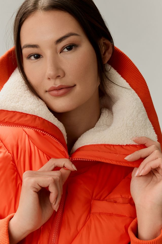 Maeve Sherpa Collar Cropped Puffer Jacket #3