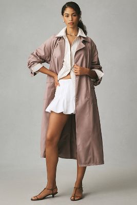 Shop Maeve Xl Trench Coat In Beige