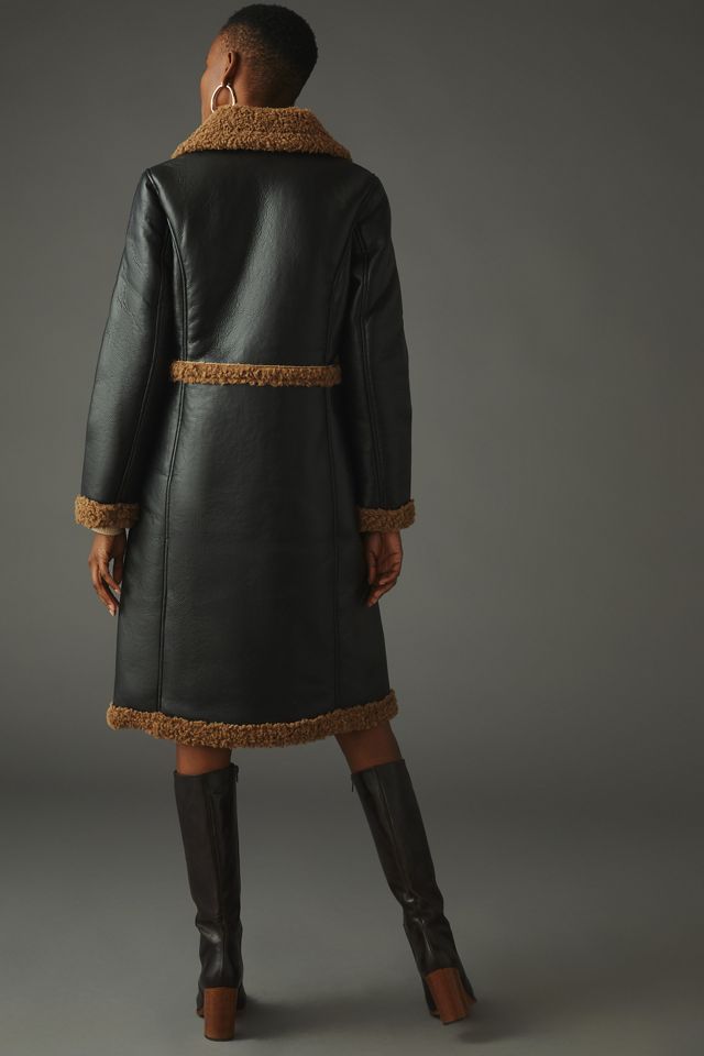 Badgley Mischka Faux Shearling Coat | Anthropologie