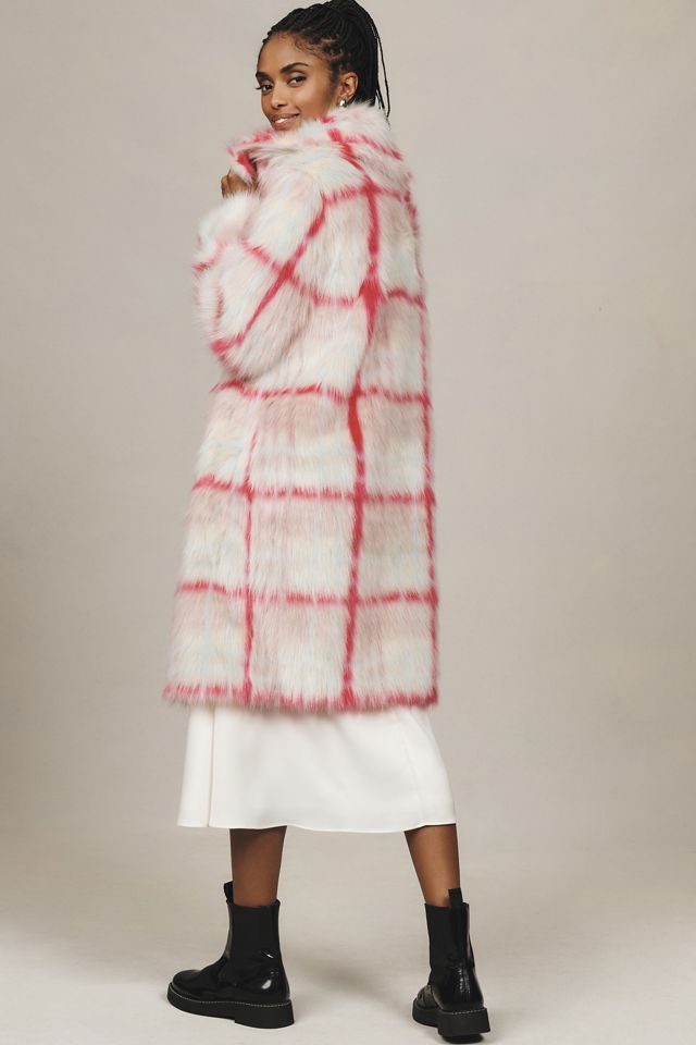 NVLT Plaid Faux Fur Coat | Anthropologie