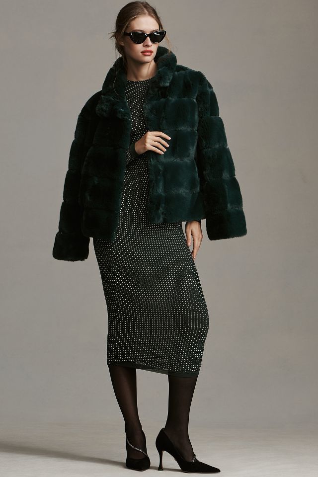 Quilted Faux Fur Coat