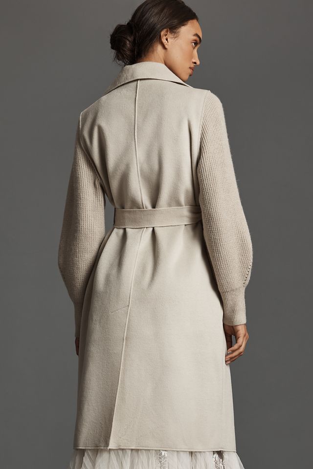 Ellen Tracy Sweater-Sleeve Trench Coat #1